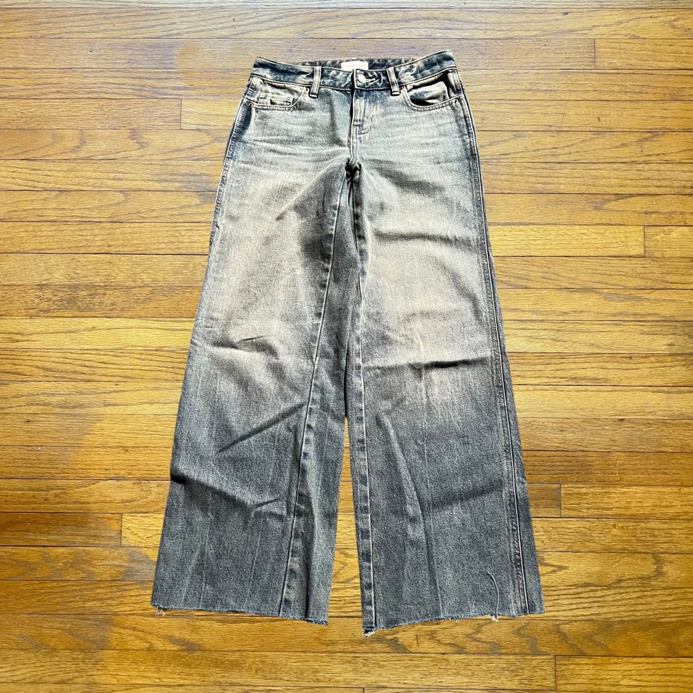 PacSun Casey Low Rise Baggy Jeans Blue Gray Wide Leg Raw Hem Size 23